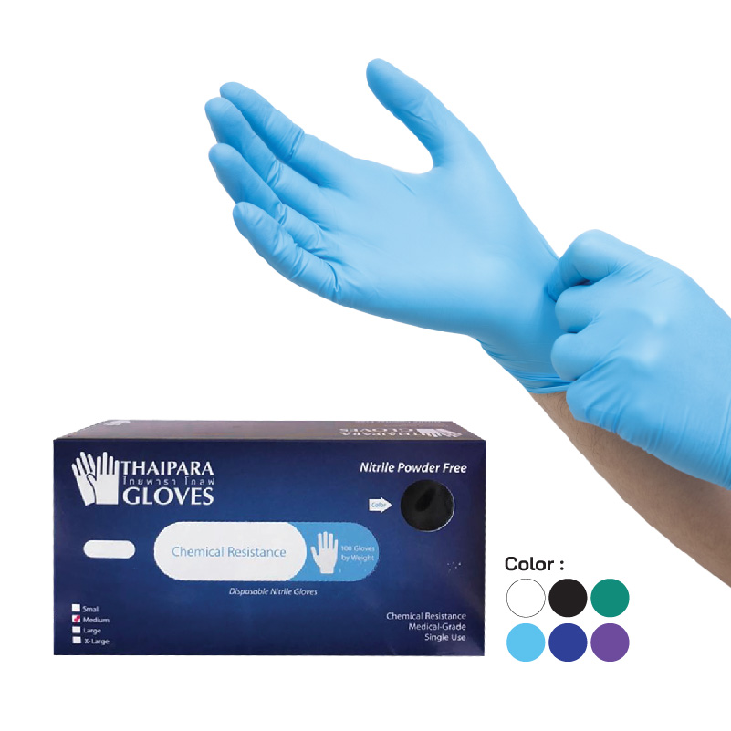 ถุงมือไนไตร ชนิดไม่มีแป้ง “THAIPARA GLOVES”